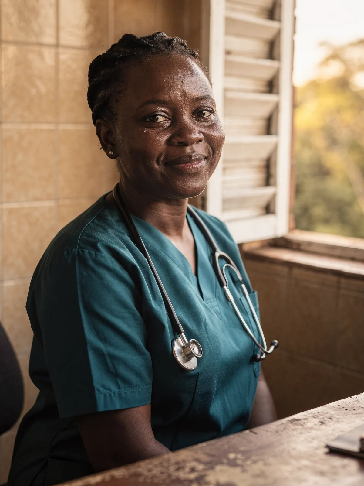 A doctor in her consulting room