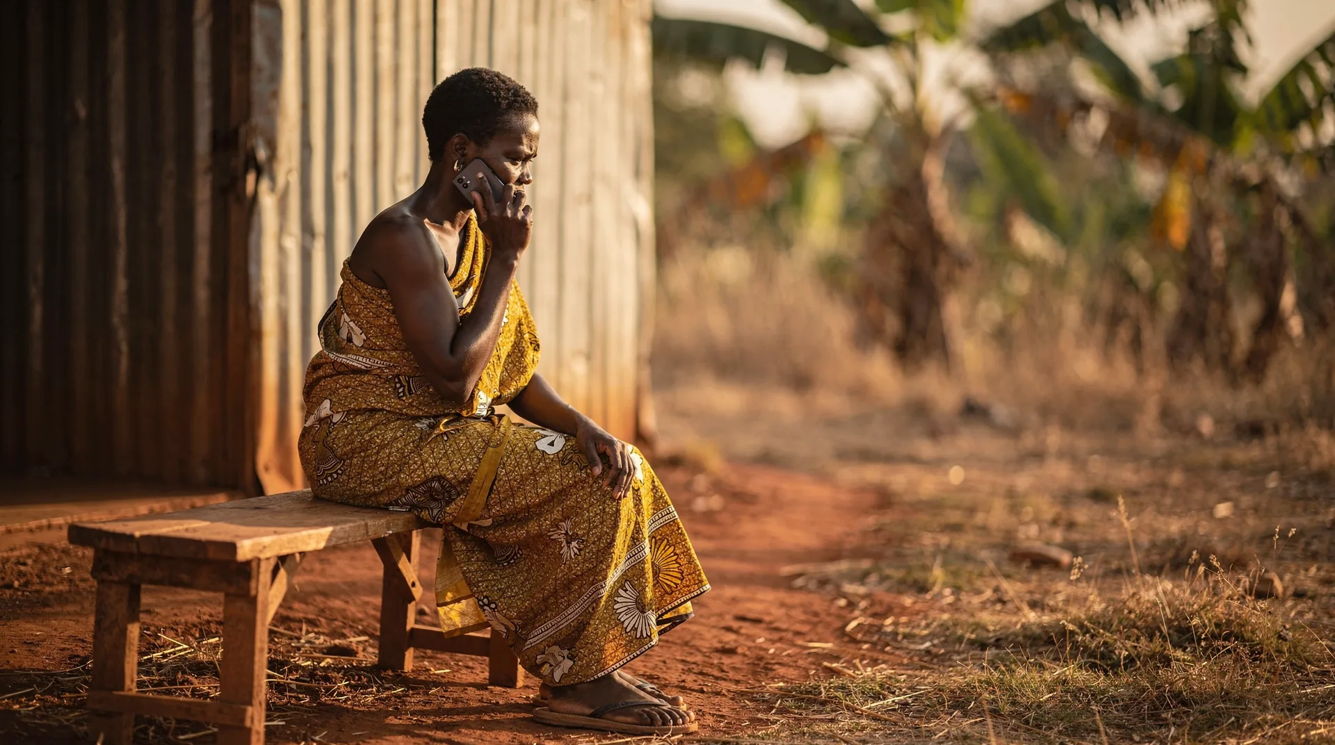 A woman taking a counselling call on her phone at home